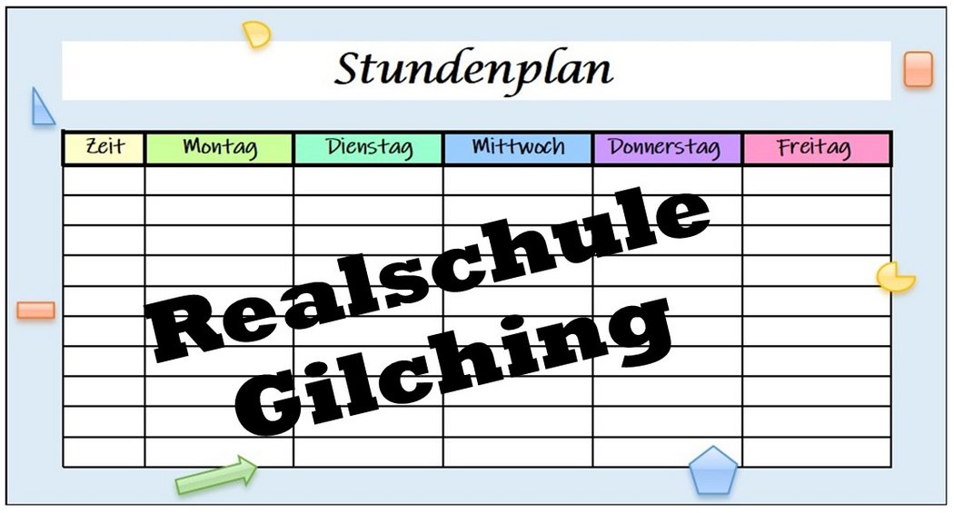 Foto mit Stundenplan und Eintrag Realschule Gilching